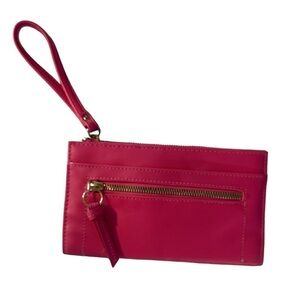Barbie Hot Pink Vegan Wristlet Zipper Top Snap Closure Wallet
